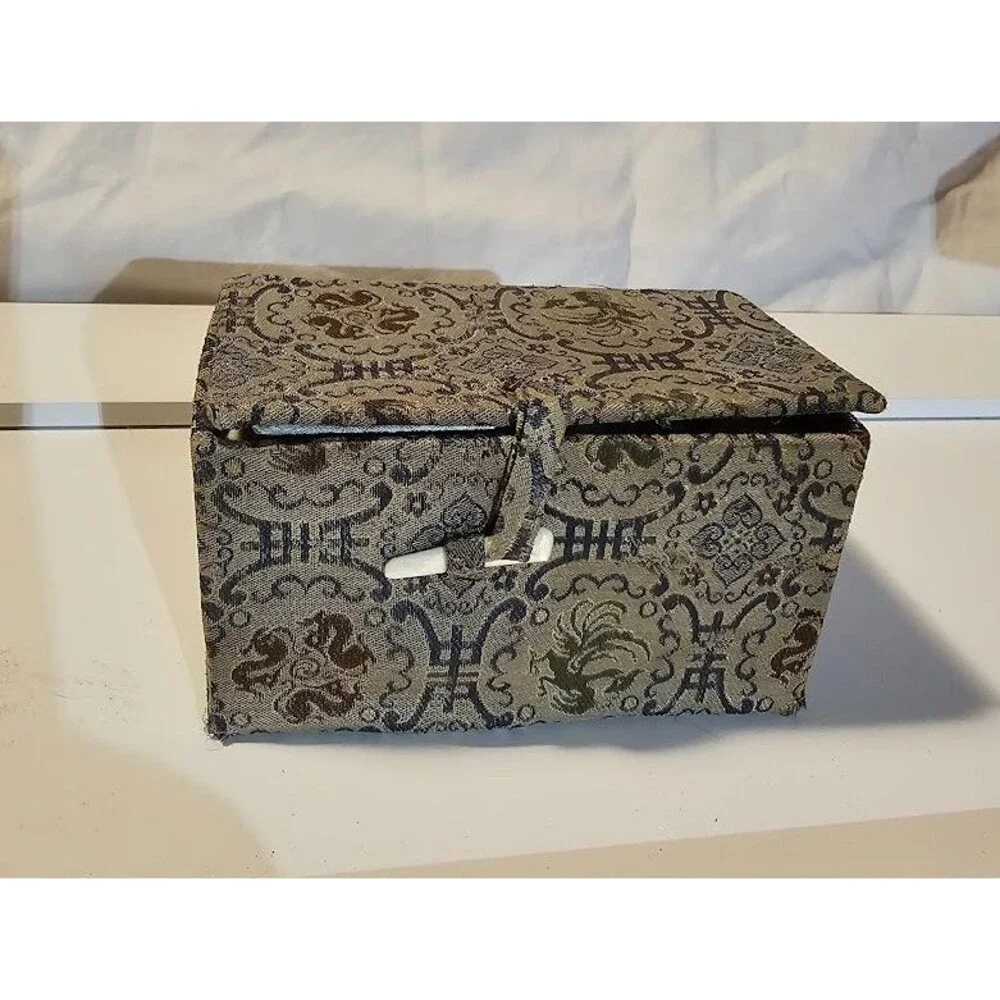 Vintage Fabric Trivet Box 4 X 2. Padded Inside - Very Unusual- interesting